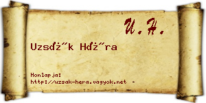 Uzsák Héra névjegykártya